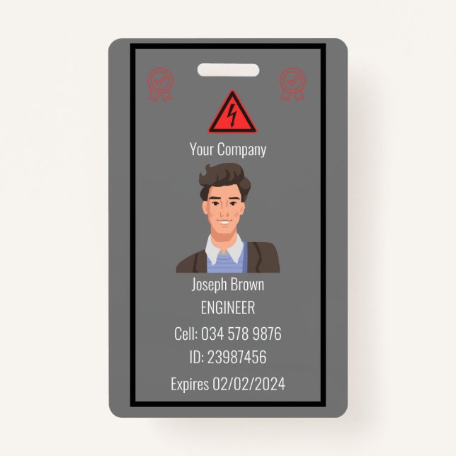 Badge d'identification de l'employé de l'entrepris (Devant)