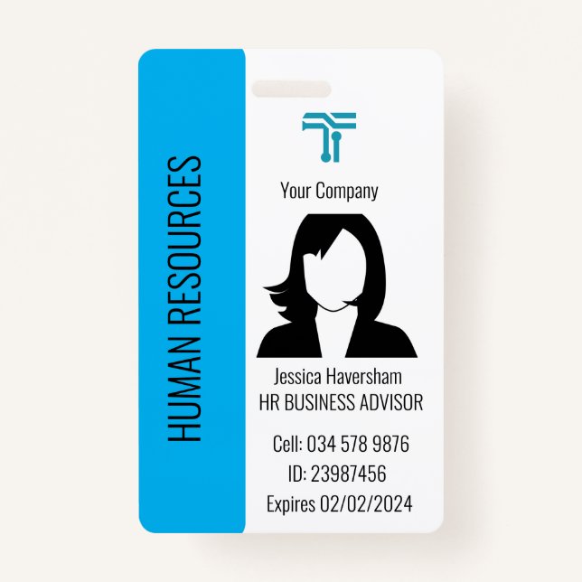 Badge d'identification de l'employé de l'entrepris (Devant)