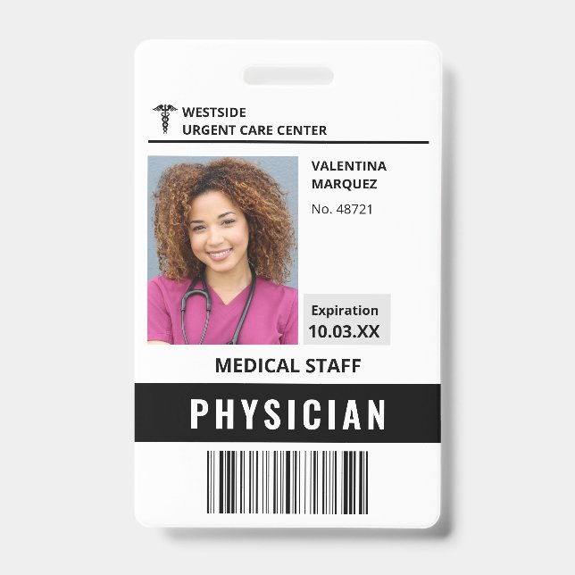 Badge d'identification de l'employé de l'hôpital a (Avant)