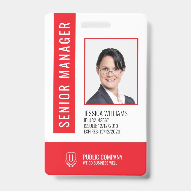 Badge d'identification de l'employé du personnel a (Avant)
