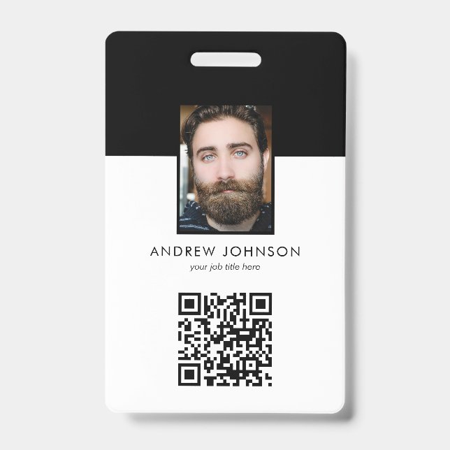 Badge d'identification de l'employé – Photo, code  (Avant)