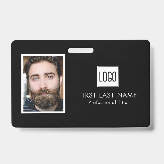 Badge d'identification de l'employé – Photo, logo  (Avant)