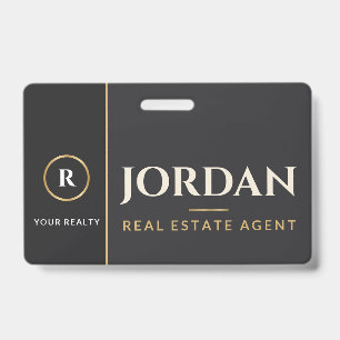 Badge d'identification de logo d'agent immobilier 