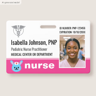Badge d'identification de photo de logo de lapin r