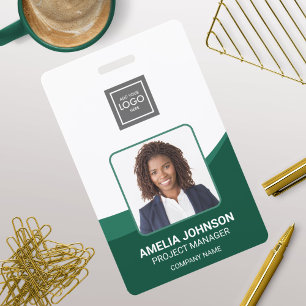 Badge d'identification de photo d'employé simple m