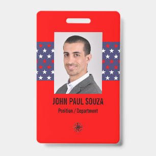 Badge d'identification de sécurité à thème politiq