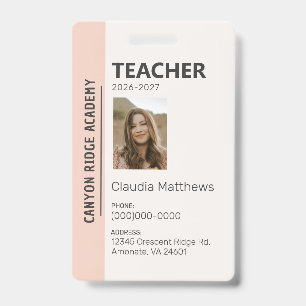 Badge d'identification d'éducateur à domicile Peac