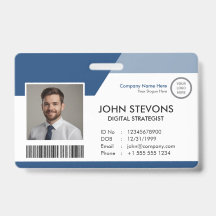 Badge d'identification d'employé avec logo de phot