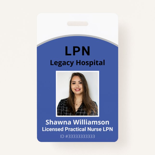 Badge d'identification d'employé professionnel ble (Devant)