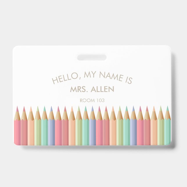 Badge d'identification d'enseignant en Pastel (Avant)