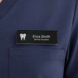 Badge D'identification Dental Assistance Dentist Tooth Logo