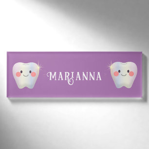 Badge D'identification Dentistesse drôle des dents blanches