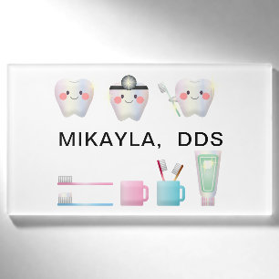 Badge D'identification Dentistesse drôle des dents blanches