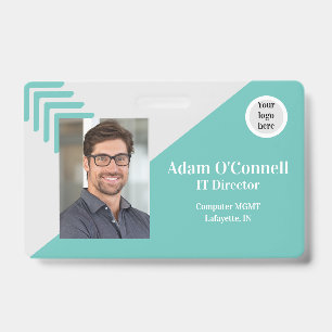 Badge d'identification d'entreprise à design simpl