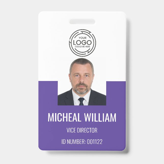 Badge d'identification d'entreprise violet (Avant)