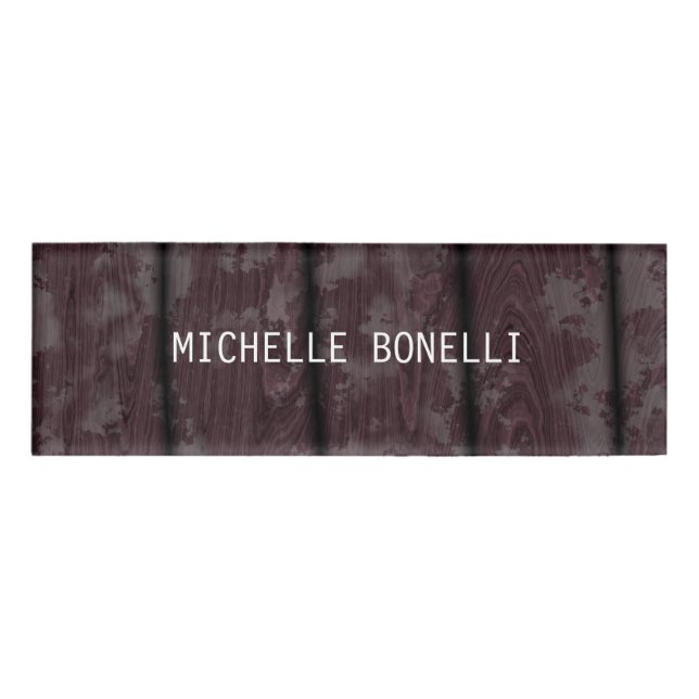 Badge D'identification Design en bois Brown Arrière - plan Plain lisible  (Devant)