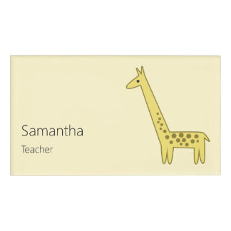 Badge D'identification Dessin de Giraffe