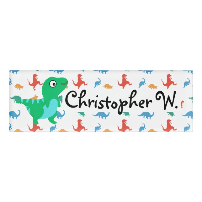 Badge D'identification Dinosaur T-Rex Motif Enfants modernes (Devant)