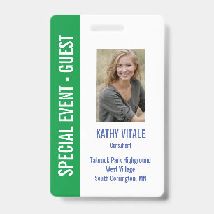 Badge d'identification d'invité pour l'événement d