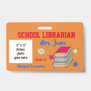 Badge d'identification double face de bibliothécai
