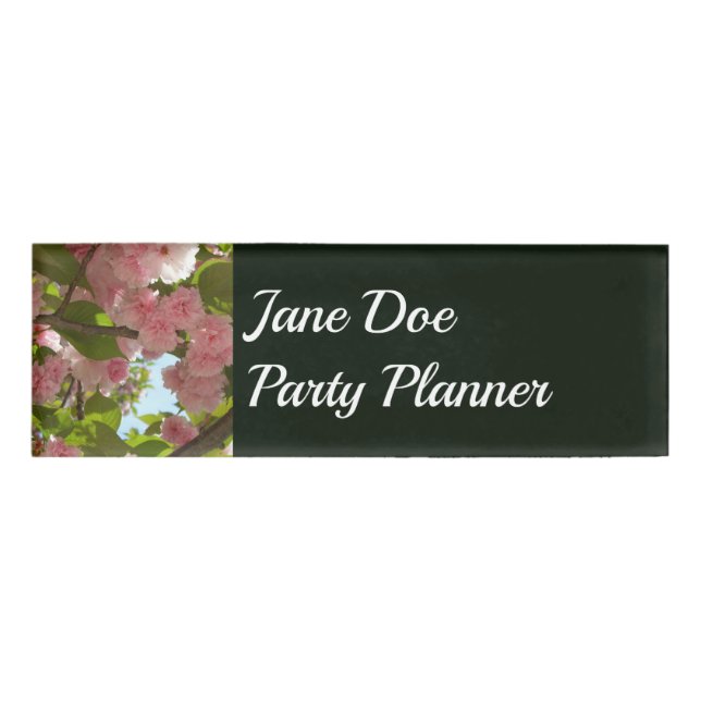 Badge D'identification Double floraison cerisier III printemps fleuri (Devant)