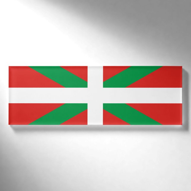 Badge D'identification Drapeau de l'étiquette Basque de nom du pays (Devant)