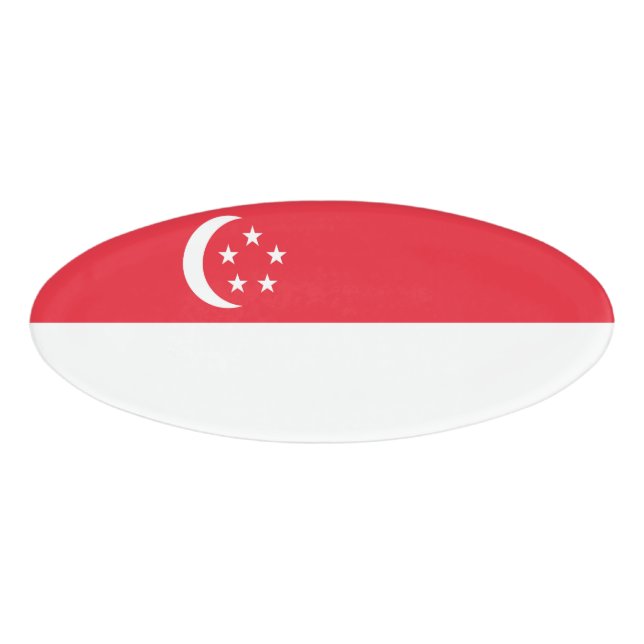 Badge D'identification Drapeau de Singapour (Devant)