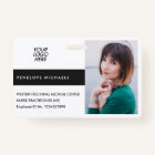 Badge d'identification du bloc-couleur photo et lo