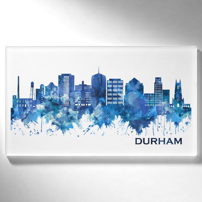Badge D'identification Durham Caroline du Nord Skyline Blue (Devant)