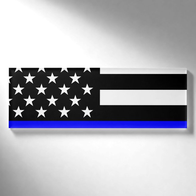 Badge D'identification Écran American Mince Blue Line (Devant)