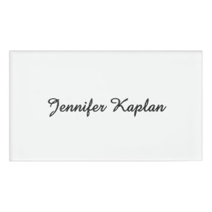 Badge D'identification Écriture manuscrite classique minimaliste professi