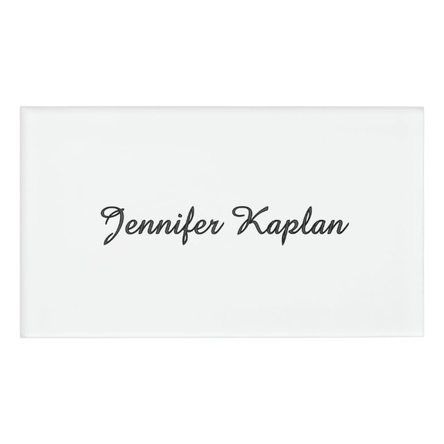 Badge D'identification Écriture manuscrite classique minimaliste professi (Devant)