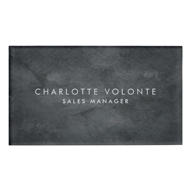 Badge D'identification Élégant Art professionnel gris élégant (Devant)