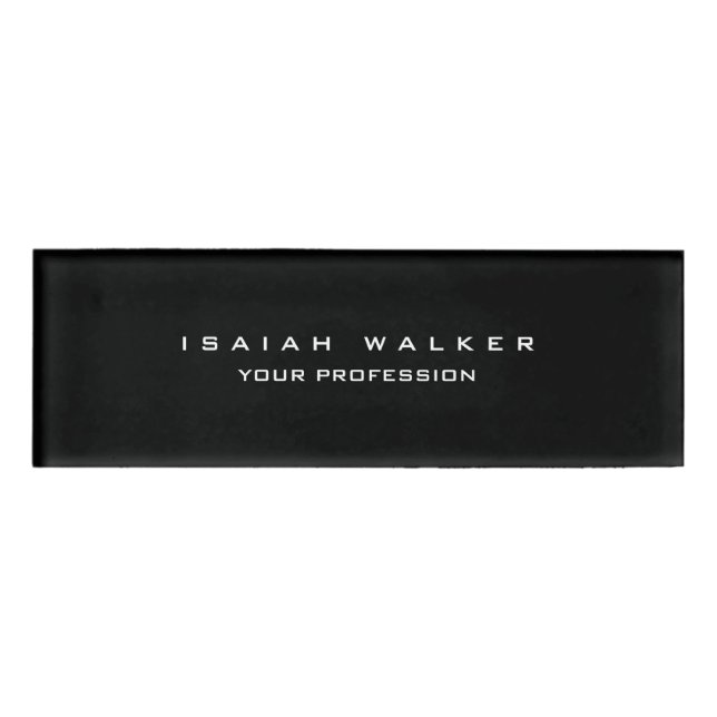 Badge D'identification Élégant classique Plain unique spécial noir et bla (Devant)