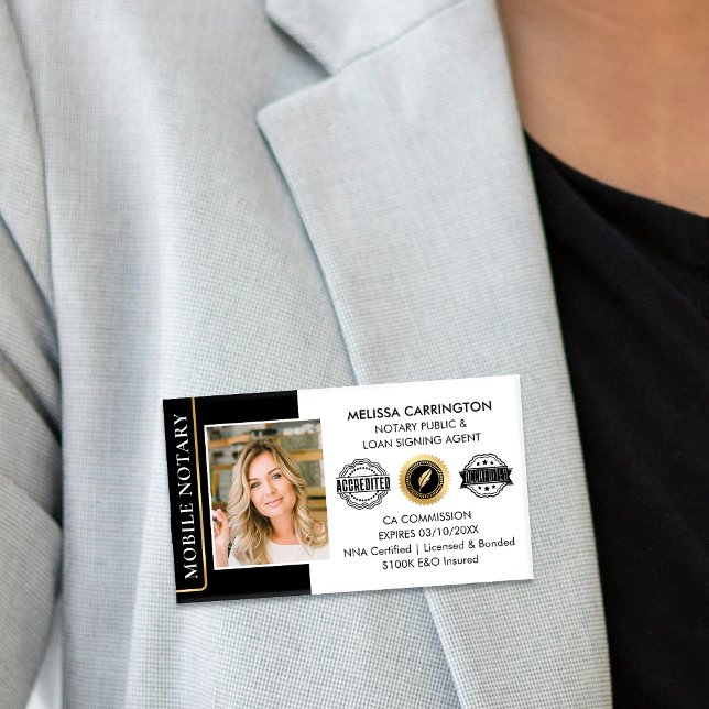 Badge D'identification Élégant notaire Agent de signature de prêt public  (Créateur téléchargé)