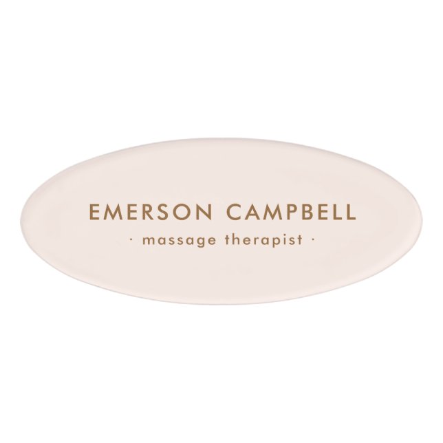 Badge D'identification Élégant salon rose clair et tendance spa (Devant)