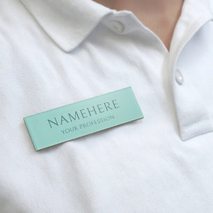 Badge D'identification Élégant Simple Basique Turquoise Minimaliste Moder