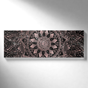 Badge D'identification Elégants pointes Roses en or marbre Mandala