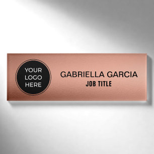 Badge D'identification Employé du logo Gold du Rose personnalisé