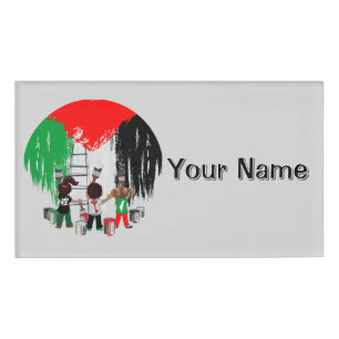 Badge D'identification Enfants de Gaza peignant le drapeau de la Palestin