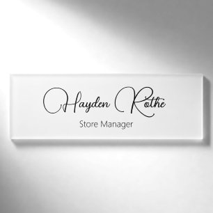 Badge D'identification Étiquette de nom d'employé du personnel du script 