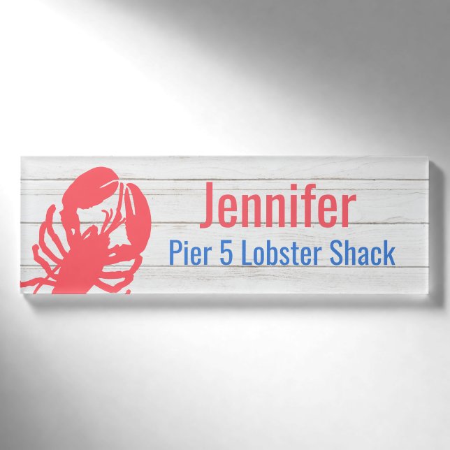 Badge D'identification Étiquette de raison sociale de fruits de mer (Devant)