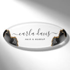 Étiquette de signature en agate noir et marbre dor