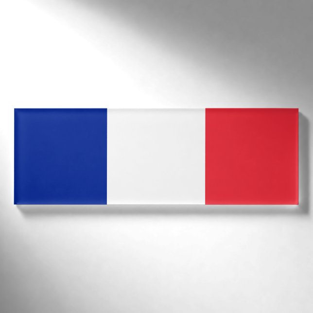 Badge D'identification Étiquette du nom du drapeau de la France (Devant)