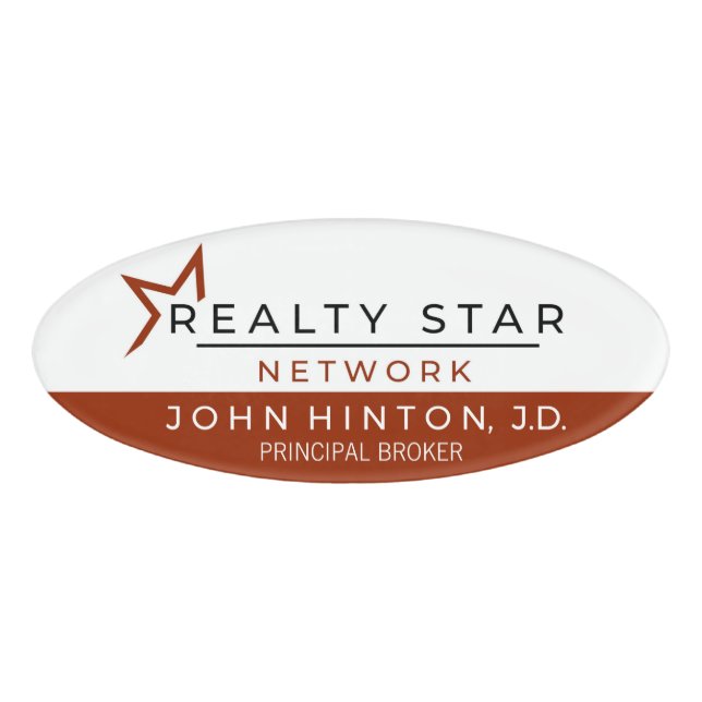 Badge D'identification Étiquette nommée avec le nom et le rôle d'agent (Devant)