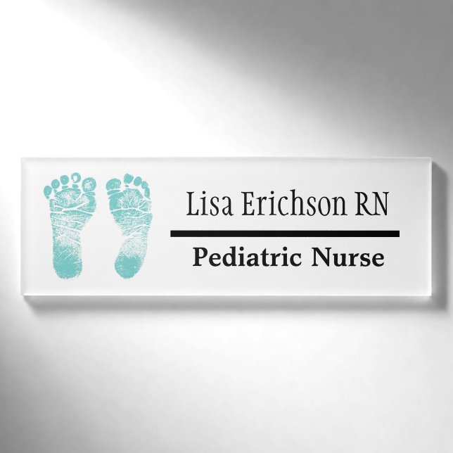 Badge D'identification Étiquette nommée turquoise d'infirmière (Devant)
