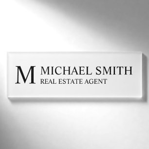 Badge D'identification Étiquette professionnelle personnalisée Monogramme