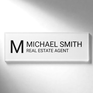 Badge D'identification Étiquette professionnelle personnalisée Monogramme