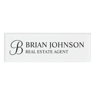 Badge D'identification Étiquette professionnelle personnalisée Monogramme