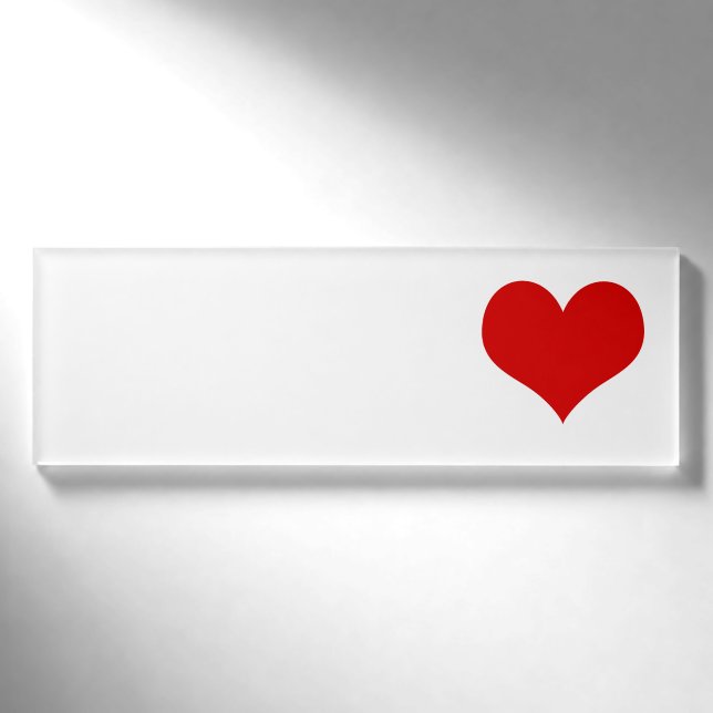 Badge D'identification Étiquette rouge de nom de coeur (Devant)
